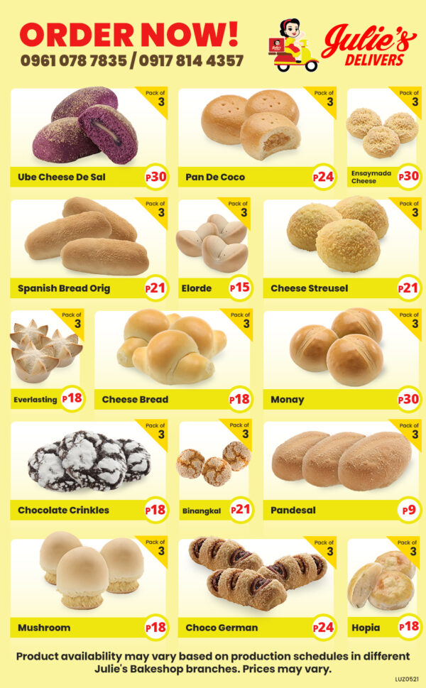 Luzon Pricelist Julie S Bakeshop